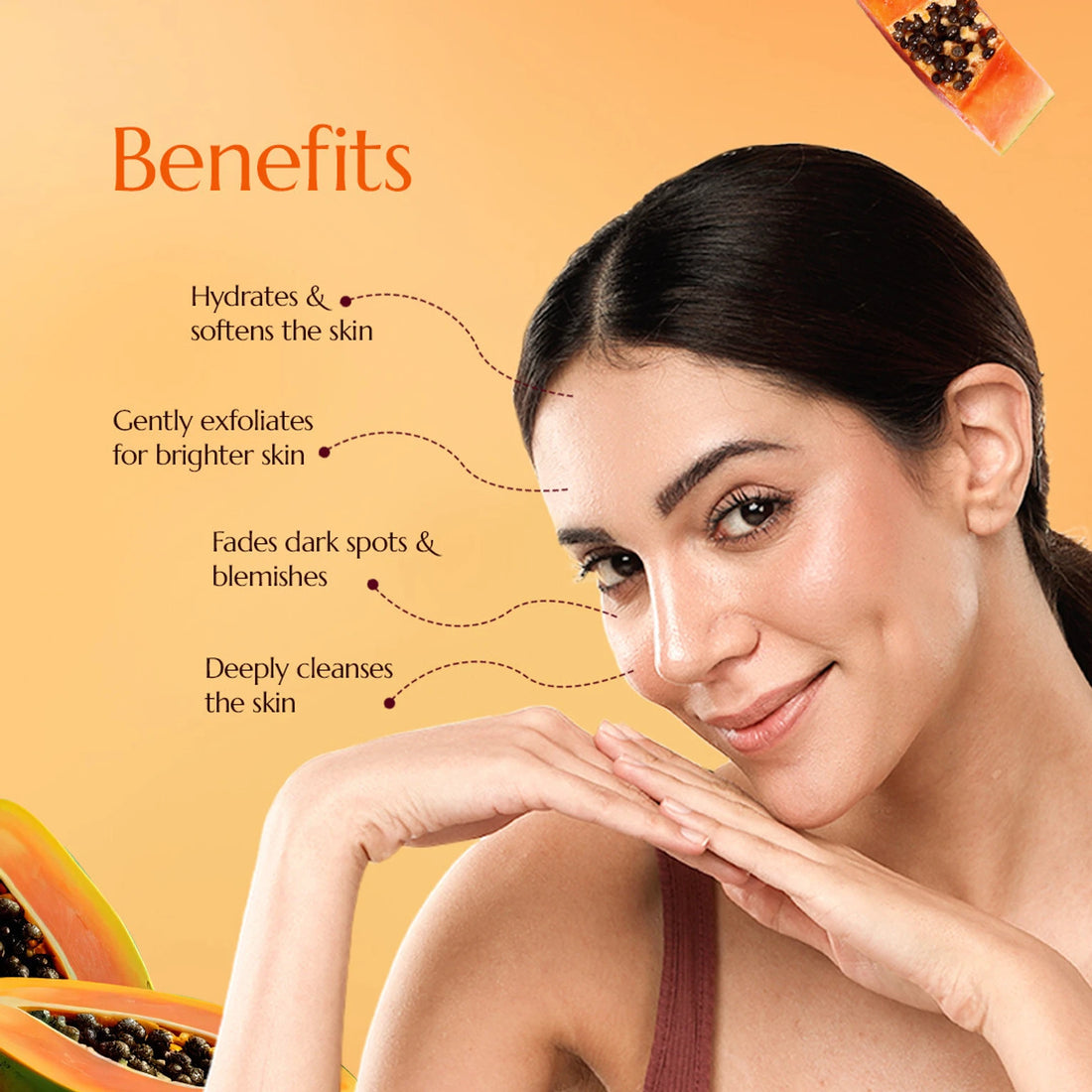 Astaberry Papaya Face Wash | Brightening & Deep Cleansing Face Cleanser for Glowing Skin | Removes Dirt & Excess Oil | 60ml