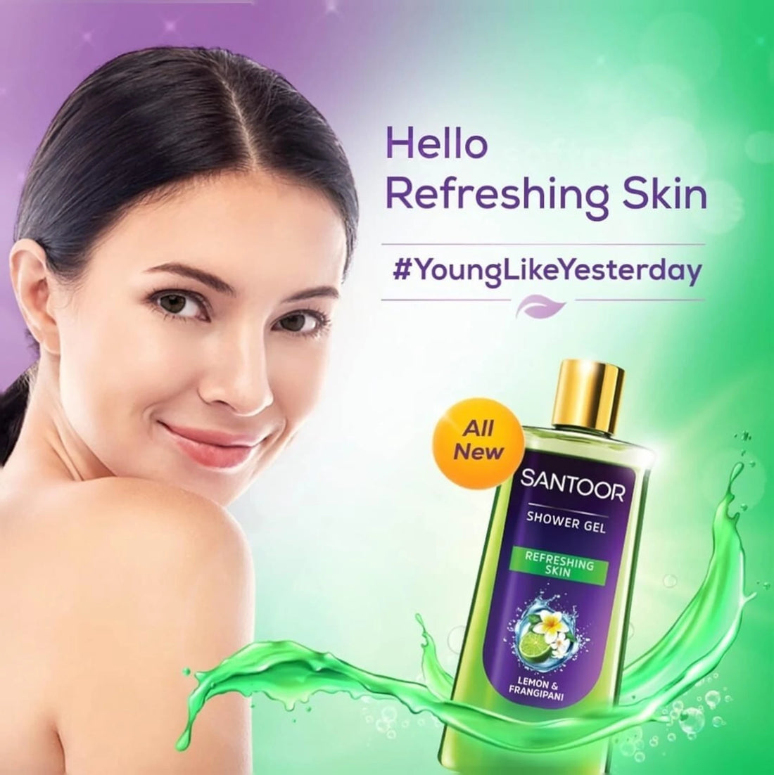 Santoor Refreshing Skin Body Wash | Soap-Free Shower Gel with Sandalwood Extract | Daily Use Body Wash | 230ml