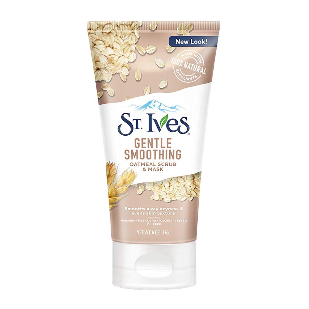 St. Ives Nourished & Smooth Oatmeal Scrub and Mask | 2-in-1 Face Exfoliator & Hydrating Mask for Soft, Smooth Skin | 170g