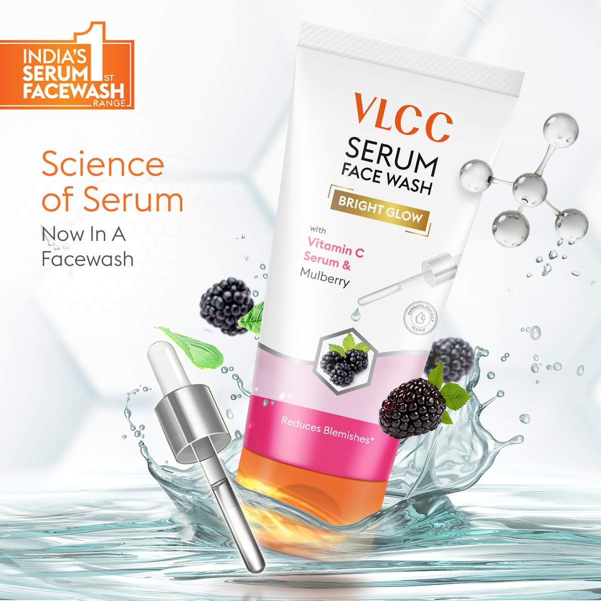 VLCC Serum Facewash, 50ml (Vitamin C Serum & Mulberry Extract)