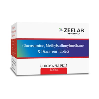 Diacerein 50 mg + Glucosamine Sulfate Potassium Chloride 750 mg + MSM 250 mg Tablets