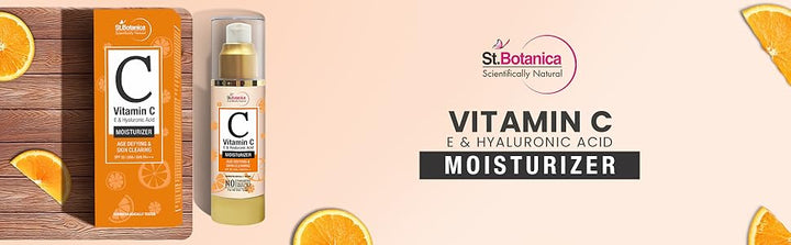 St.Botanica Vitamin C, E & Hyaluronic Acid Moisturizer Age Defying & Skin Clearing With SPF 30, with Stable & Effective Vitamin C & Broad Spectrum Sun Protection for Bright Skin | No Parabens & Sulphates | Vegan & Cruelty Free | 50gm
