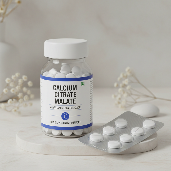 Calcium Citrate Malate 250mg , Vitamin D3 100IU and Folic Acid 50mcg Tablets
