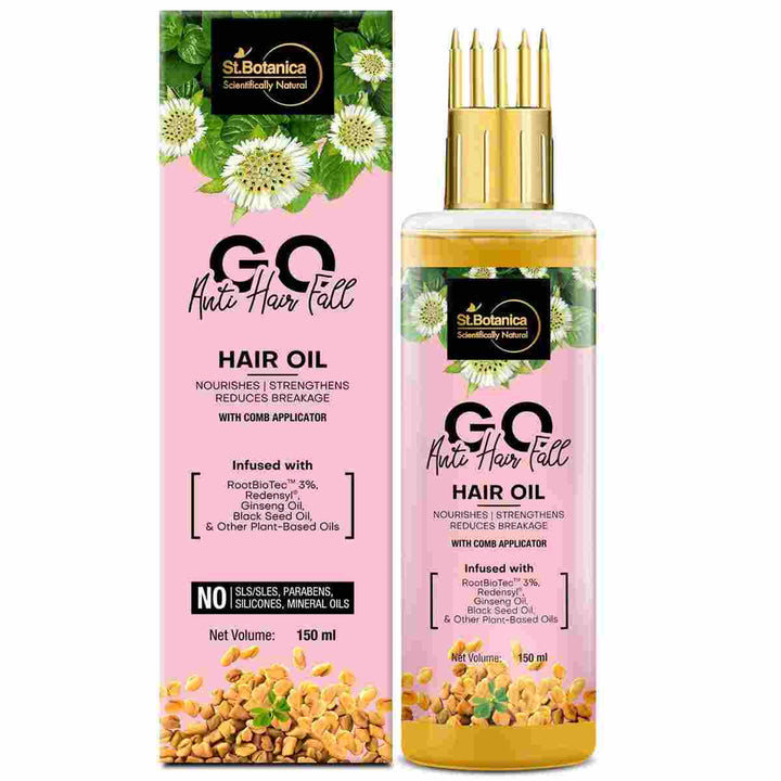 St. Botanica GO Anti Hair Fall Hair Oil with Comb Applicator – 150 ml