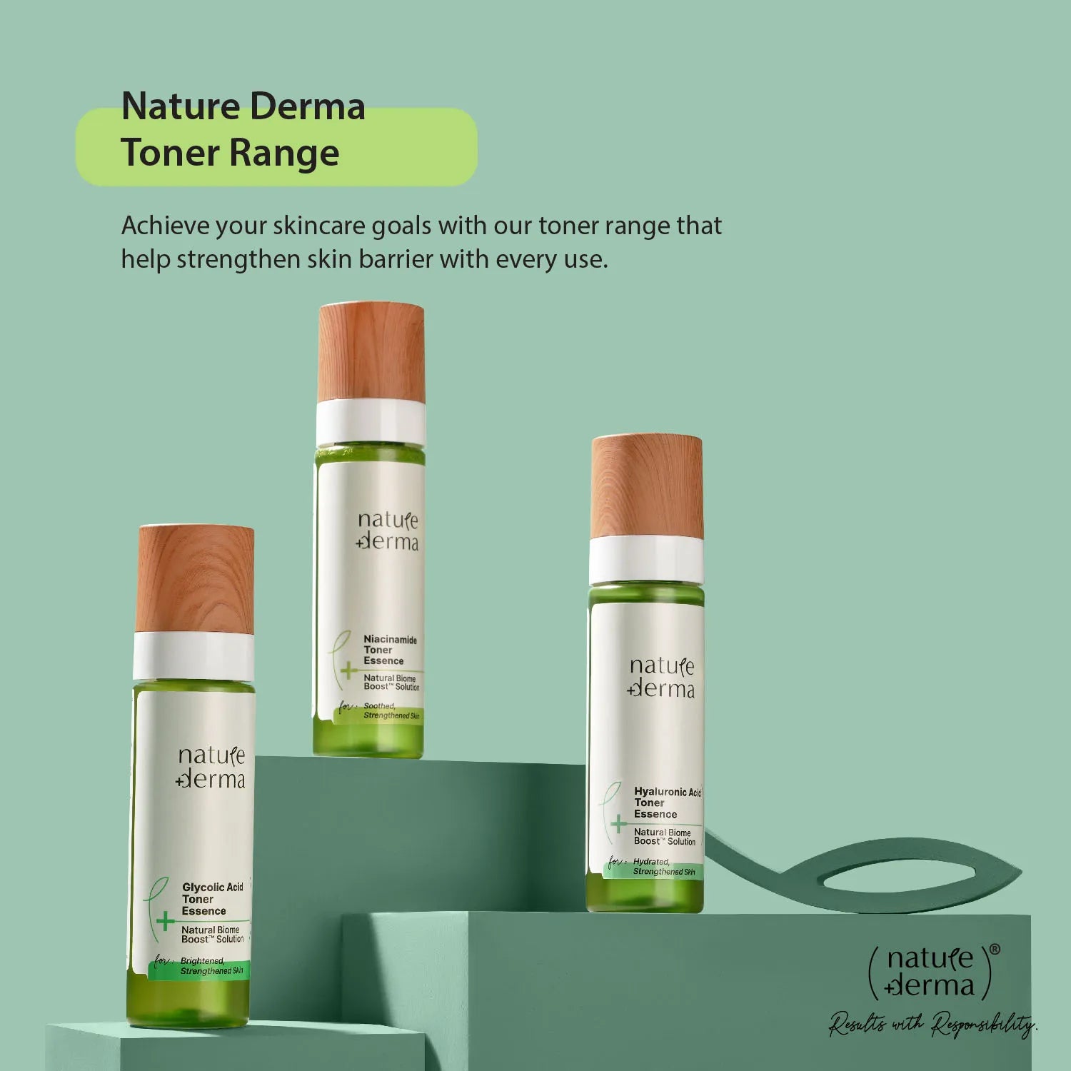 Nature Derma Hyaluronic Acid Toner Essence with Natural Biome-Boost™ | Reduces Redness & Skin Reactivity| Hydrated, Toned, Strengthened Skin | 100ml