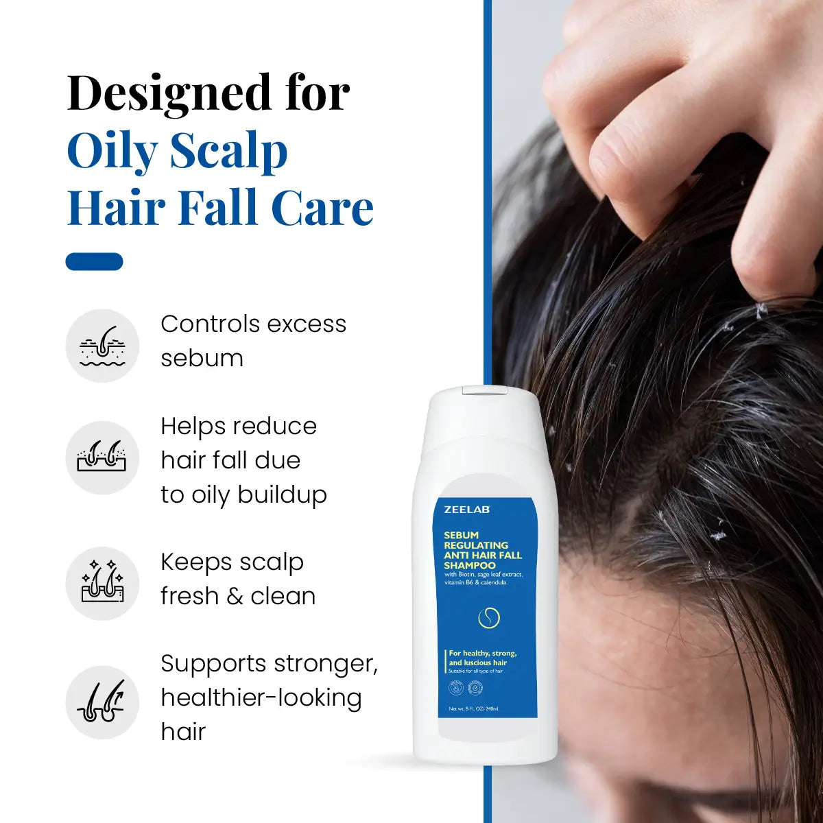 Zeelab Sebum Regulating Anti Hair Fall Shampoo