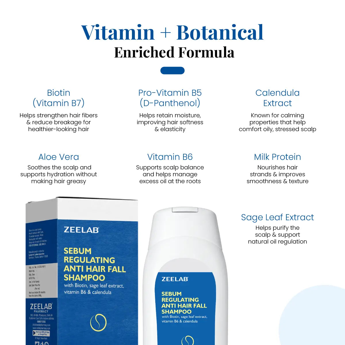 Zeelab Sebum Regulating Anti Hair Fall Shampoo