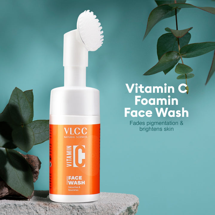 VLCC Vitamin C Foaming Face Wash - 150ml - Brightens Skin and Evens Skin Tone | Deep Cleanse the Skin, and Unclog the Pores | With Vitamin C, Vitamin E & Mulberry Extract