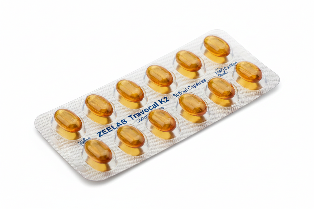 ZEELAB Travocal K2 Softgel Capsules (10 Softgel Capsules Strip)